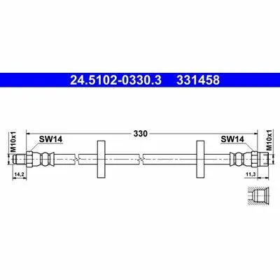 Più Venduto ATE 24.5102-0330.3 Flessibile del Freno
