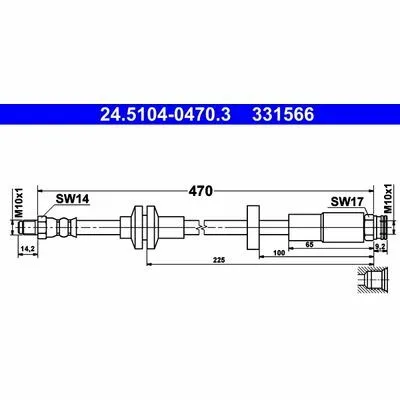 ATE 24.5104-0470.3 Flessibile del Freno Novità