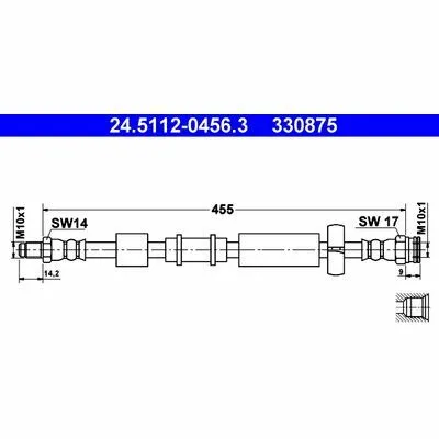ATE 24.5112-0456.3 Flessibile del Freno Ultima Occasione