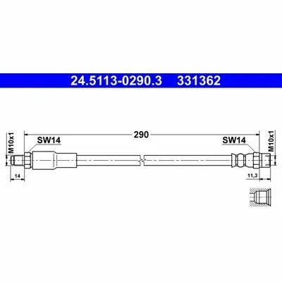 ATE 24.5113-0290.3 Flessibile del Freno Quantità Limitata