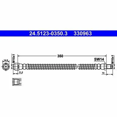 ATE 24.5123-0350.3 Flessibile del Freno Di Tendenza