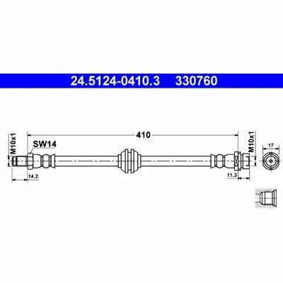 ATE 24.5124-0410.3 Flessibile del Freno Prezzo Ridotto