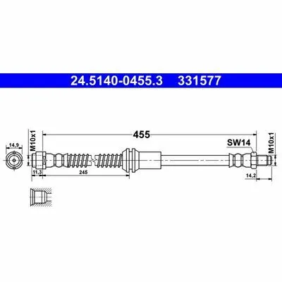 Bestseller ATE 24.5140-0455.3 Flessibile del Freno