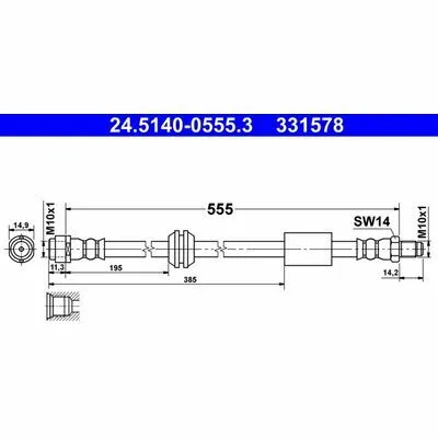 Pagamento Sicuro ATE 24.5140-0555.3 Flessibile del Freno