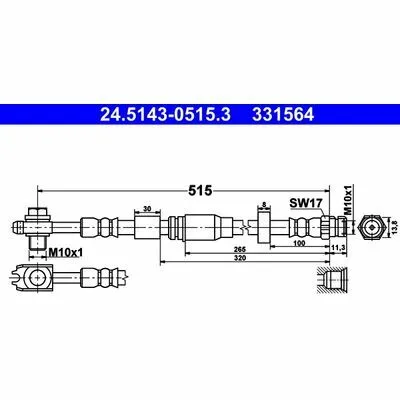 ATE 24.5143-0515.3 Flessibile del Freno Ultimissimo Modello