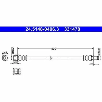 ATE 24.5148-0406.3 Flessibile del Freno Prezzo Basso