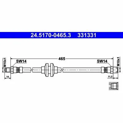 ATE 24.5170-0465.3 Flessibile del Freno Offerta Speciale
