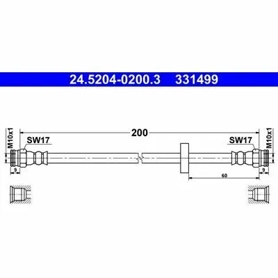 ATE 24.5204-0200.3 Flessibile del Freno A Buon Prezzo