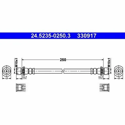 Professionale ATE 24.5235-0250.3 Flessibile del Freno