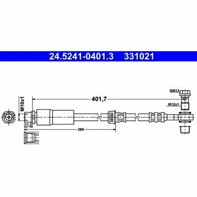 ATE 24.5241-0401.3 Flessibile del Freno Affare