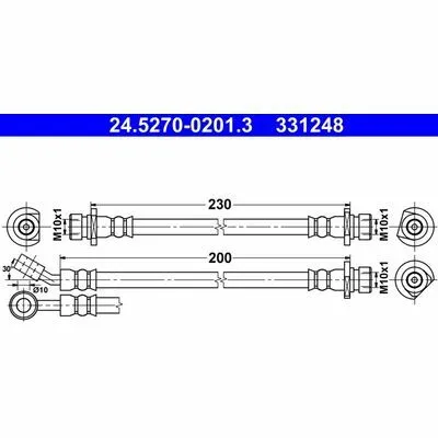 ATE 24.5270-0201.3 Flessibile del Freno Spedito Oggi