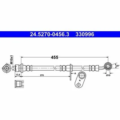 ATE 24.5270-0456.3 Flessibile del Freno Compra Online