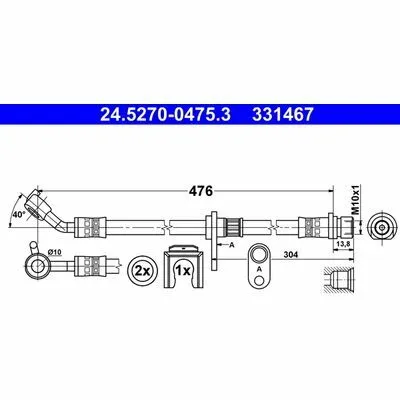 ATE 24.5270-0475.3 Flessibile del Freno Bestseller