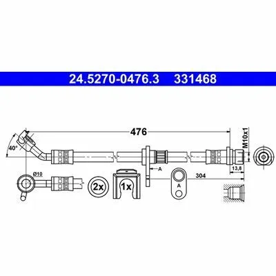 ATE 24.5270-0476.3 Flessibile del Freno Must-Have