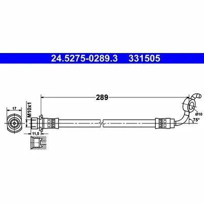 ATE 24.5275-0289.3 Flessibile del Freno Compra Oggi Stesso