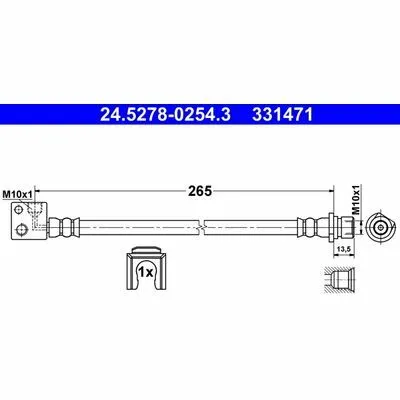 ATE 24.5278-0254.3 Flessibile del Freno Offerta Limitata