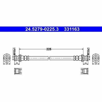 ATE 24.5279-0225.3 Flessibile del Freno Compra Oggi Stesso