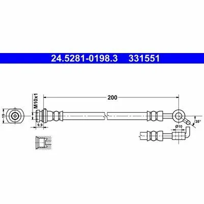ATE 24.5281-0198.3 Flessibile del Freno Prezzo Di Fabbrica