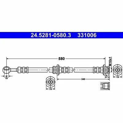 Prezzo Conveniente ATE 24.5281-0580.3 Flessibile del Freno