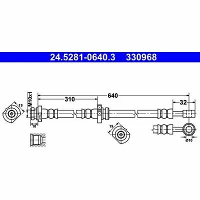 ATE 24.5281-0640.3 Flessibile del Freno Affare