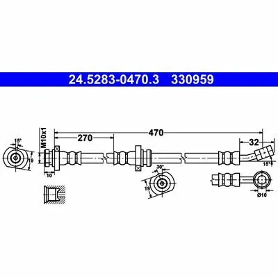 Prezzo Conveniente ATE 24.5283-0470.3 Flessibile del Freno