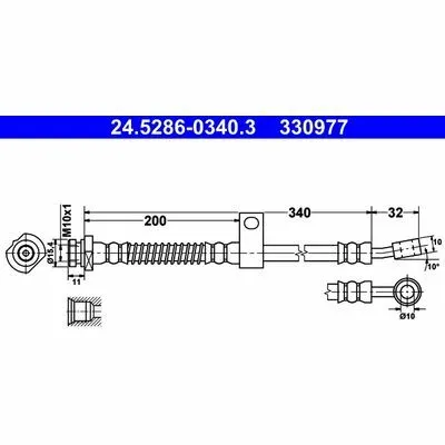 ATE 24.5286-0340.3 Flessibile del Freno Offerta Limitata