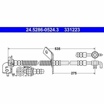ATE 24.5286-0524.3 Flessibile del Freno Bestseller