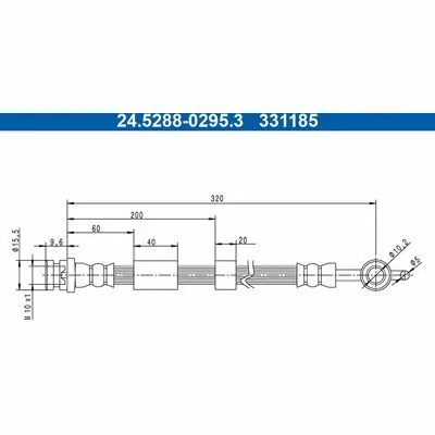 ATE 24.5288-0295.3 Flessibile del Freno Quantità Limitata