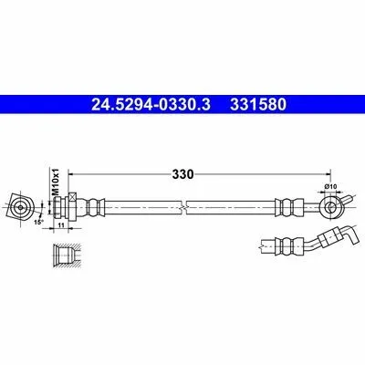 ATE 24.5294-0330.3 Flessibile del Freno Spedizione Espresso