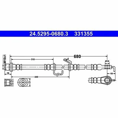 ATE 24.5295-0680.3 Flessibile del Freno Direttamente Dal Produttore