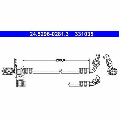 Prezzo Di Fabbrica ATE 24.5296-0281.3 Flessibile del Freno
