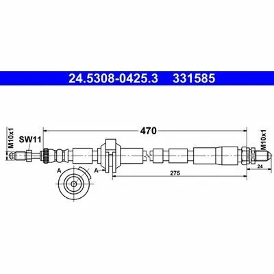 ATE 24.5308-0425.3 Flessibile del Freno Occasione