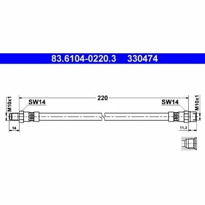 Consegna Rapida ATE 83.6104-0220.3 Flessibile del Freno