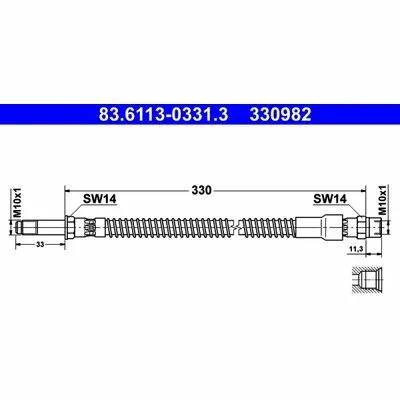 ATE 83.6113-0331.3 Flessibile del Freno Professionale