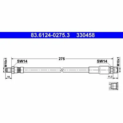 ATE 83.6124-0275.3 Flessibile del Freno Prezzo Di Fabbrica