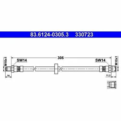 ATE 83.6124-0305.3 Flessibile del Freno Affare
