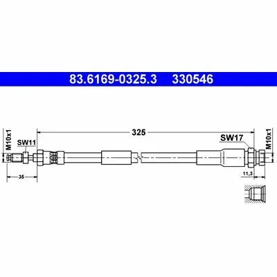 ATE 83.6169-0325.3 Flessibile del Freno Acquista Ora
