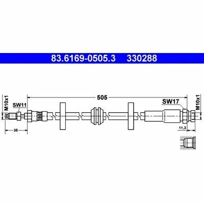 ATE 83.6169-0505.3 Flessibile del Freno Consegna Rapida