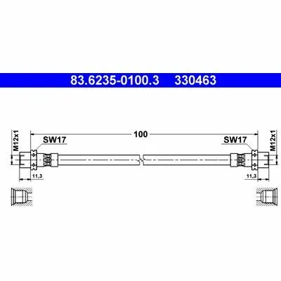 ATE 83.6235-0100.3 Flessibile del Freno Reso Gratuito