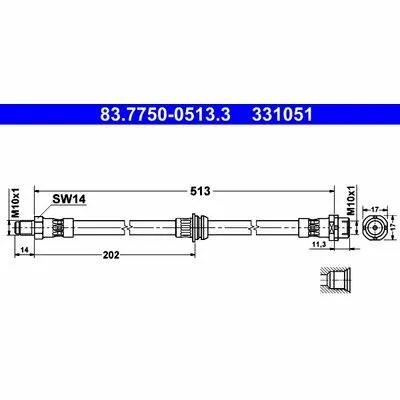 ATE 83.7750-0513.3 Flessibile del Freno Vendita Finale