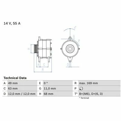 Professionale BOSCH 0 986 030 970 Alternatore