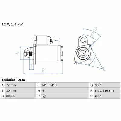 Acquista Ora BOSCH 0 986 020 411 Motorino d‘Avviamento