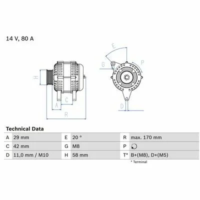 BOSCH 0 986 081 000 Alternatore Offerta