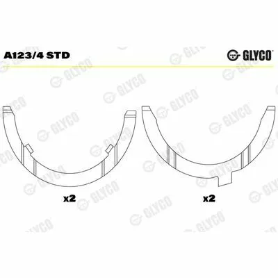 Subito Disponibile GLYCO A123/4 STD Spessore di Registro, Albero a Gomiti