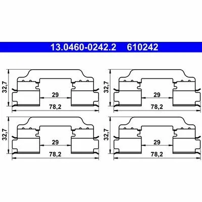 ATE 13.0460-0242.2 Kit Accessori, Pastiglia Freno Esclusivo