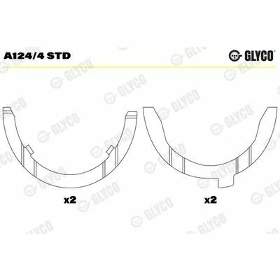 GLYCO A124/4 STD Spessore di Registro, Albero a Gomiti Nuovo Arrivo