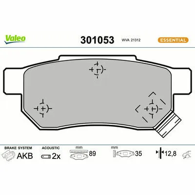 VALEO ESSENTIAL 301053 Kit Pastiglie Freno, Freno a Disco Miglior Prezzo