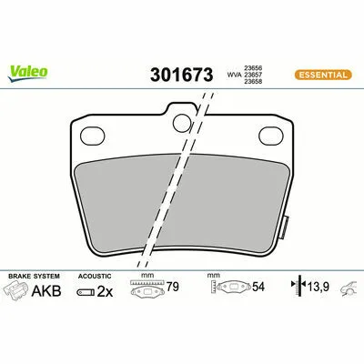 Offerta Lampo VALEO ESSENTIAL 301673 Kit Pastiglie Freno, Freno a Disco